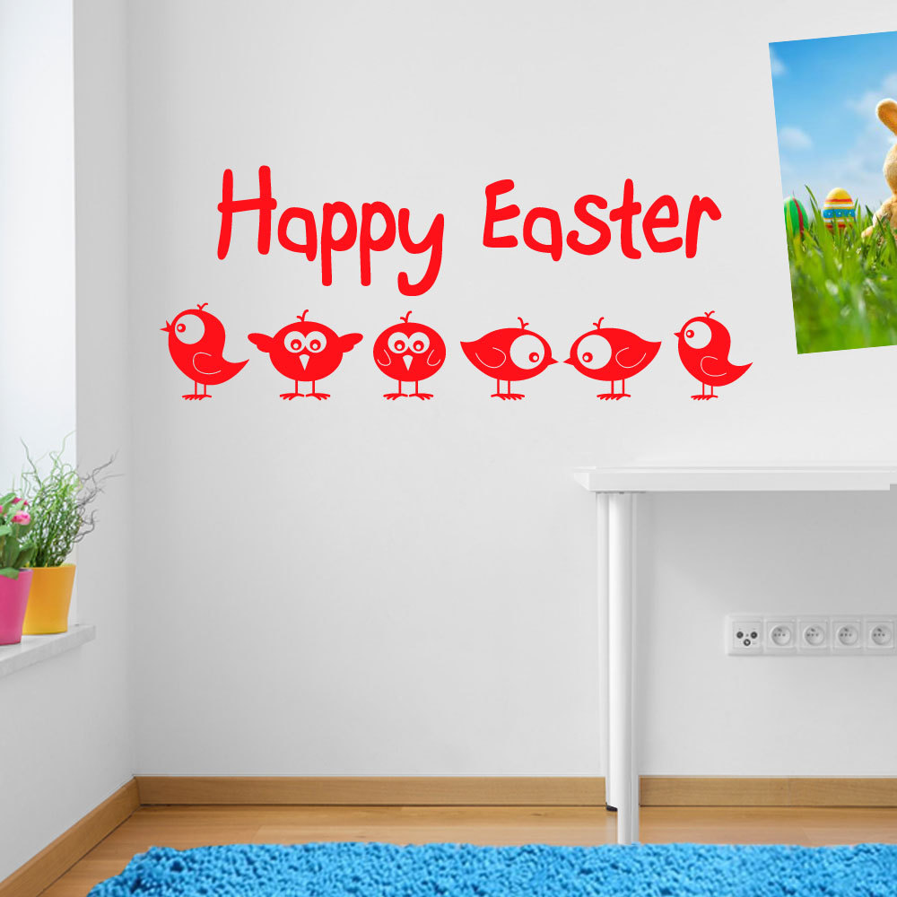 Happy Easter Birds Vinyl Window Wall Decor Decals Stickers Set Shop Display A149