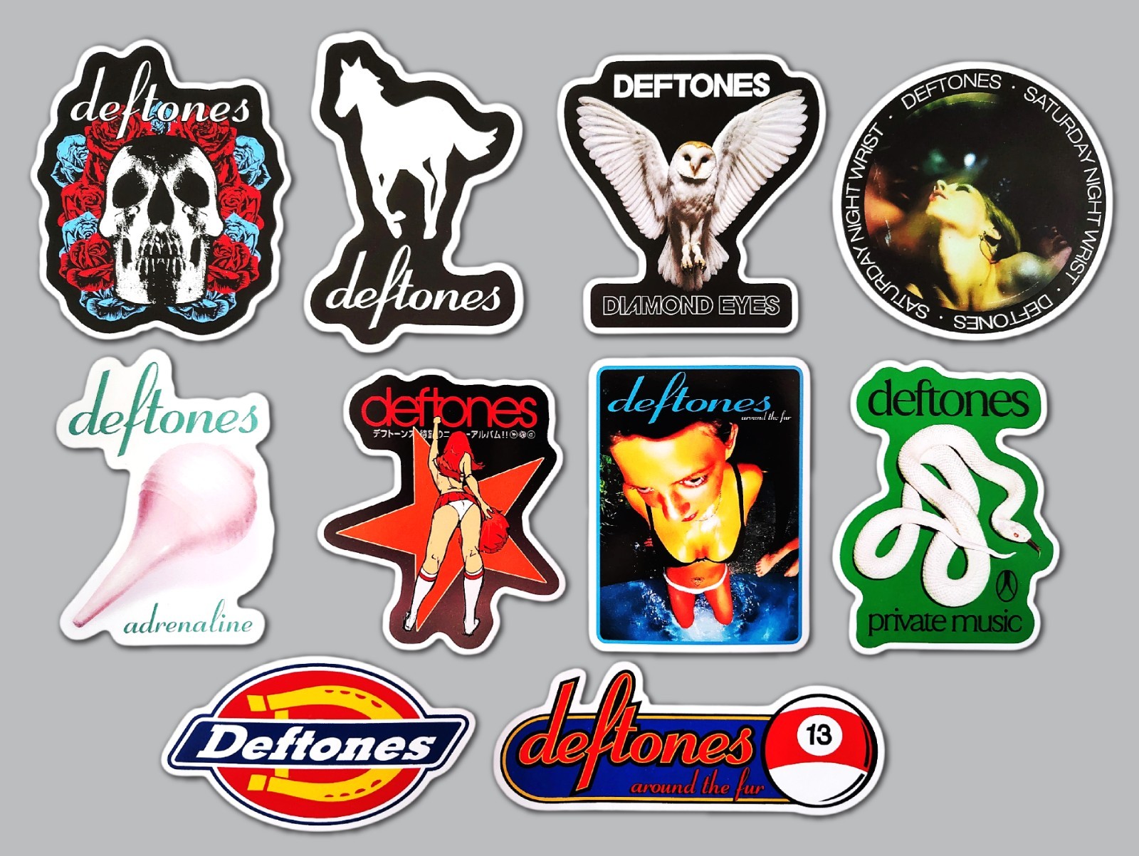 Deftones Vinyl Sticker Lot (QTY 10) nu metal korn chevelle glassjaw shoegaze