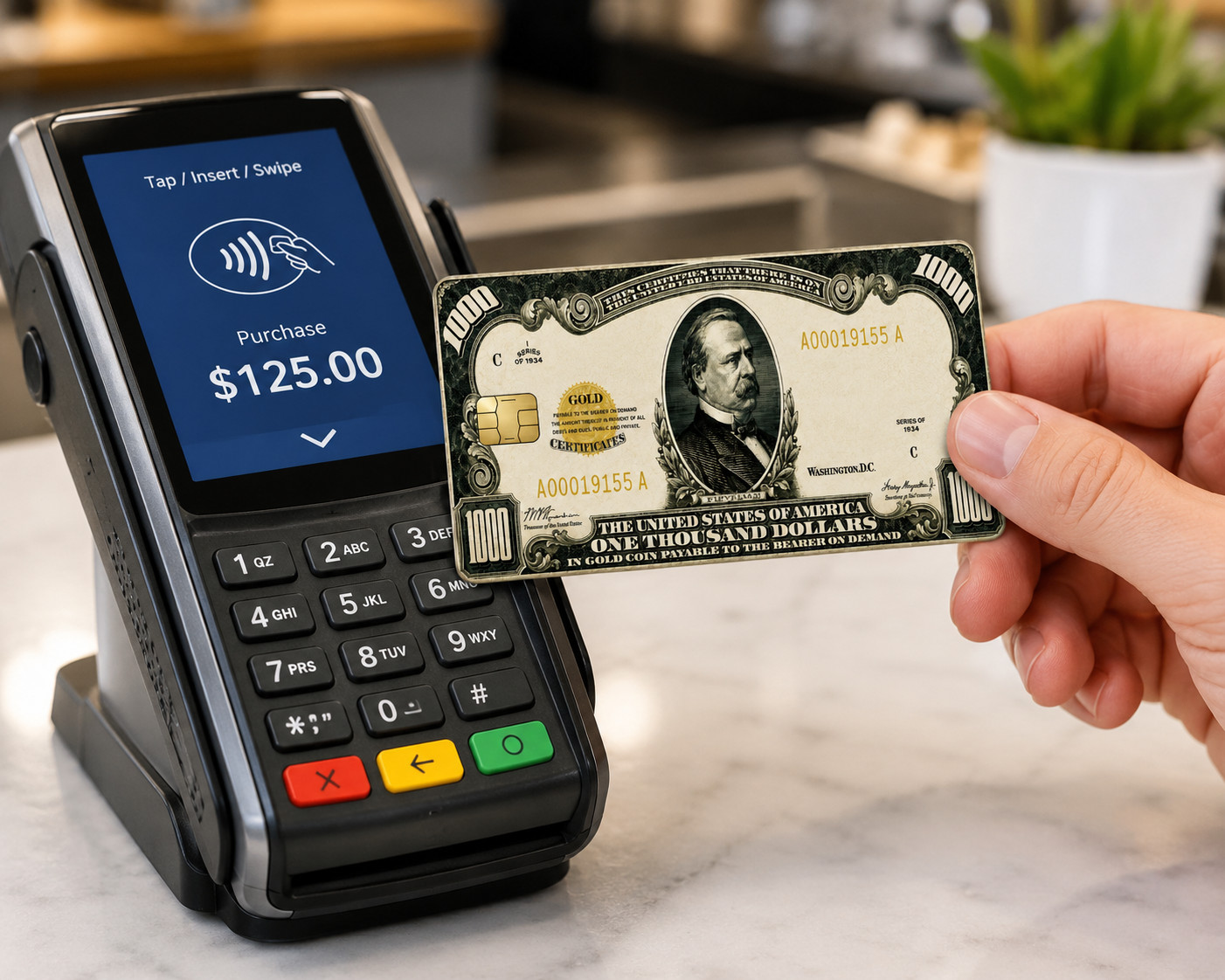 $1000 Gold Certificate Debit Card Credit Card Skin Sticker ATM USA Replica