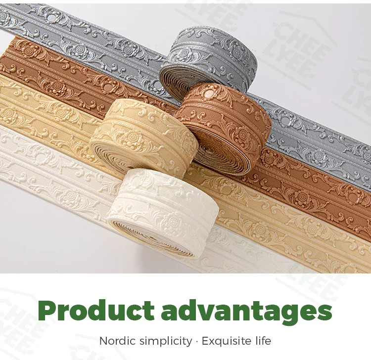 8mm Thickened Self-Adhesive Foam Corner Trim Ready Peel Stick Decal for Ceiling