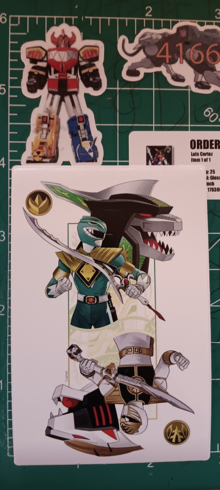 MMPR'S X TOMMY X THE GREEN RANGER X THE WHITE RANGER X 4X3 INCH STICKER X VYNIL