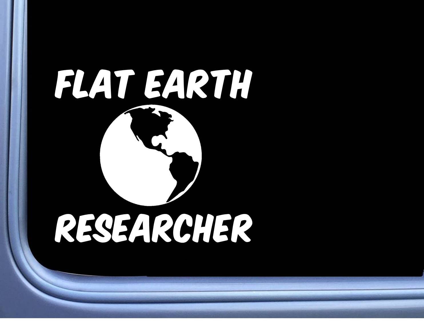 Flat Earth Researcher L985 6" Sticker earth decal day conservation