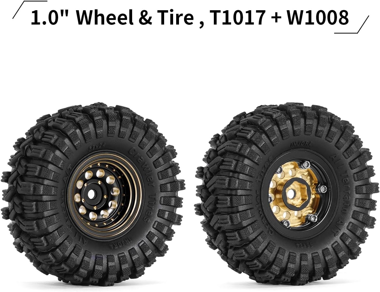 Black Brass Beadlock Wheels for Axial SCX24 TRX4M FCX24 1/24 1/18 RC Crawler