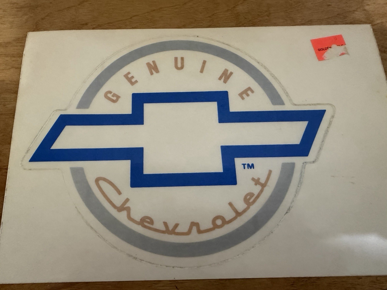 Vintage Genuine Chevrolet Parts Logo Chevy Vinyl Decal Sticker 6.5” x 5”