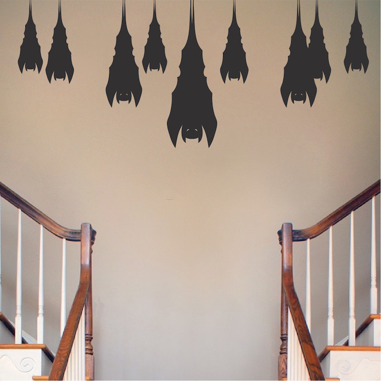 Sleeping Bats Wall Decals Halloween Window Stickers Halloween Decorations, h20