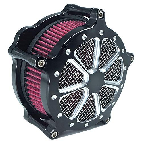 Harley Air Filter Venturi Intake Air Cleaner Motorcycle Cnc Cut Chrome Kit Red