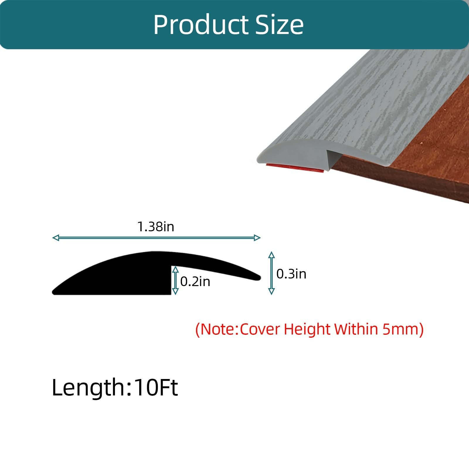 Carpet Floor Transition Strip, Self-Adhesive Carpet to Tile Transition Edging…