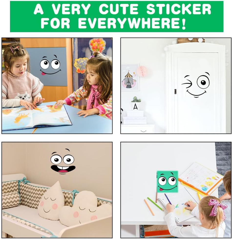 8 Sheets Bin Stickers,Funny Trash Garbage Can Sticker,Adhesive Cartoon Expressio