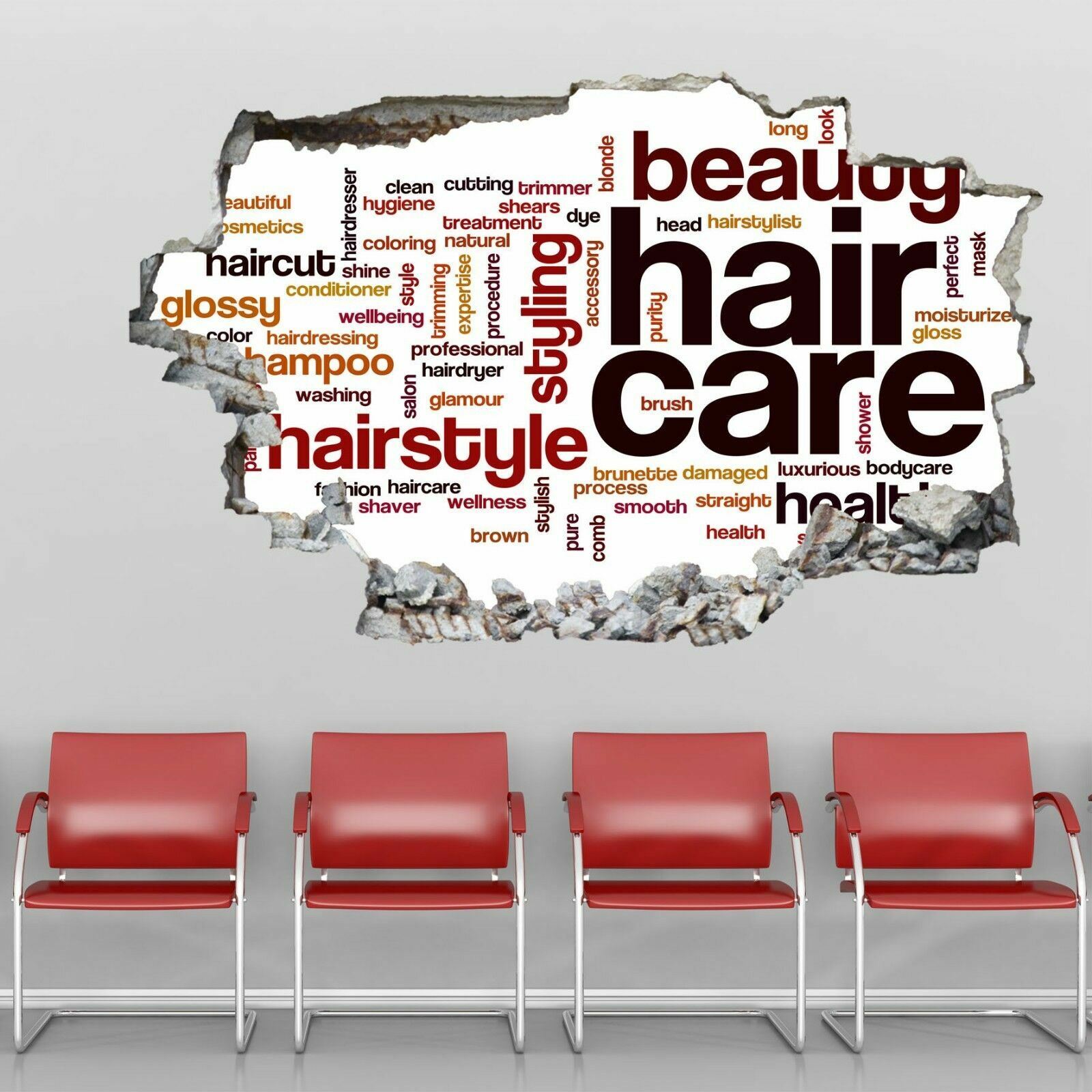 Hair Care Word Cloud Beauty Salon Wall Art Stickers Mural Decal Fashion GP11