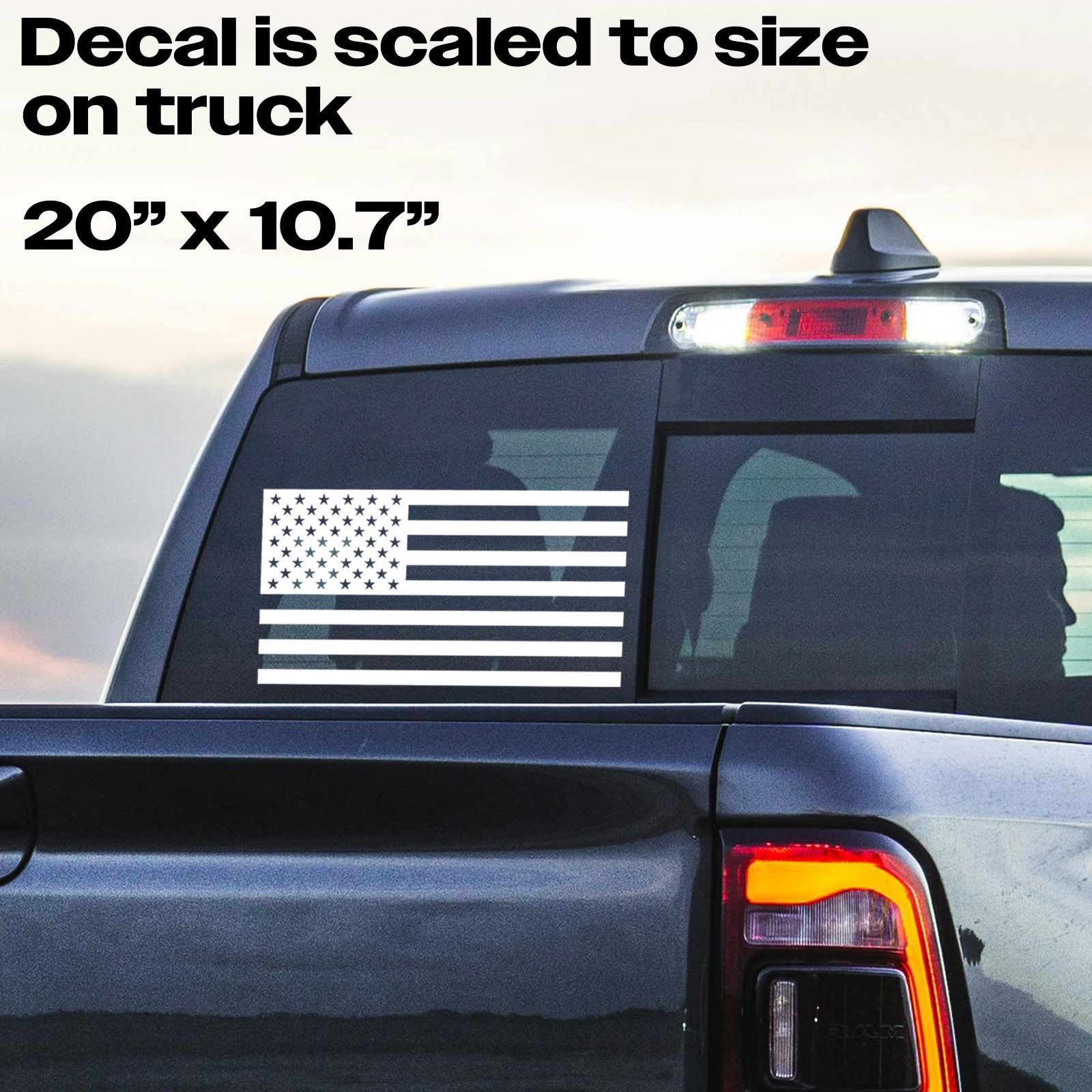 American USA Flag Mirror Image Vinyl Decal Sticker Patriotic X2