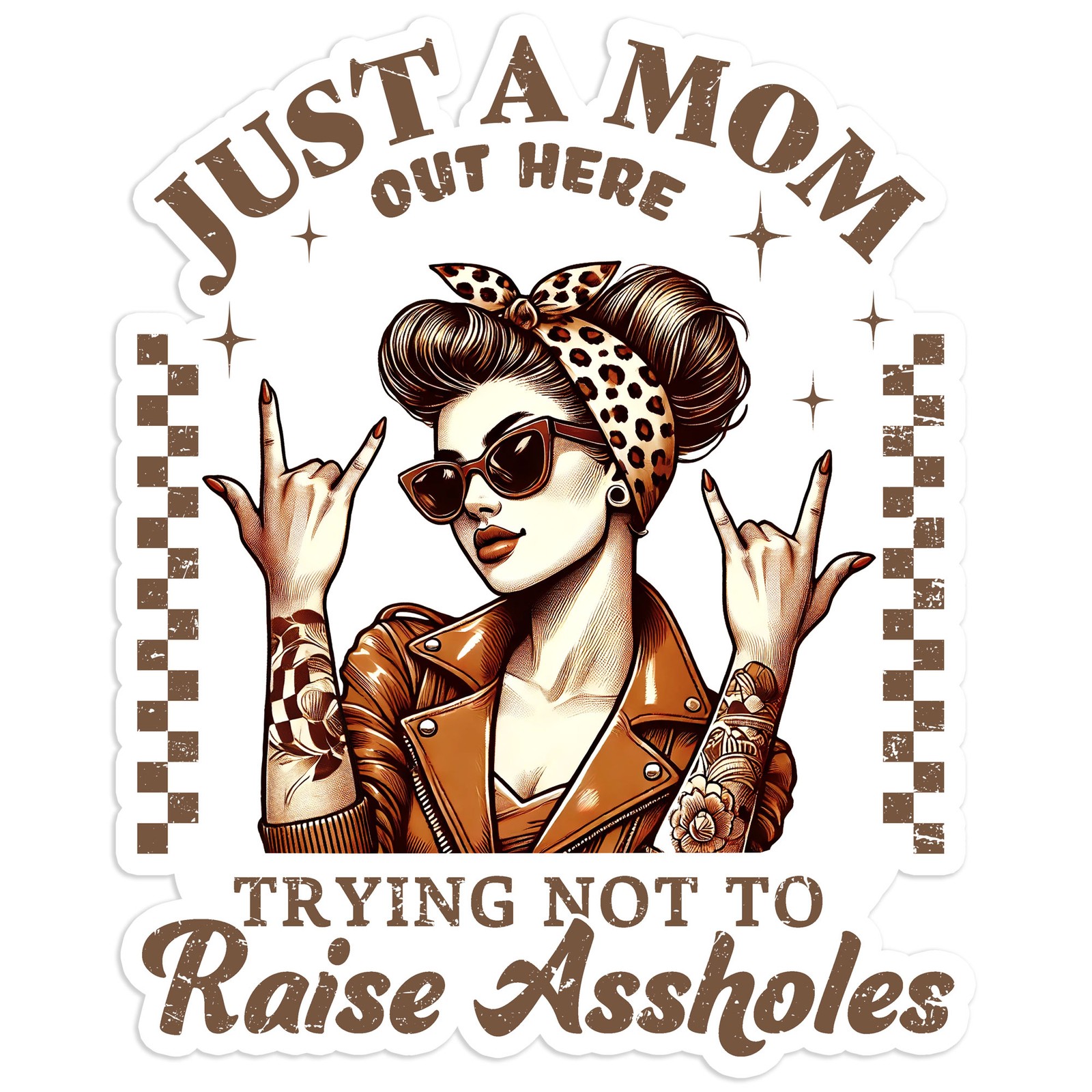 Just a Mom Trying Not to Raise As*holes – Vinyl Decal Sticker – #1920