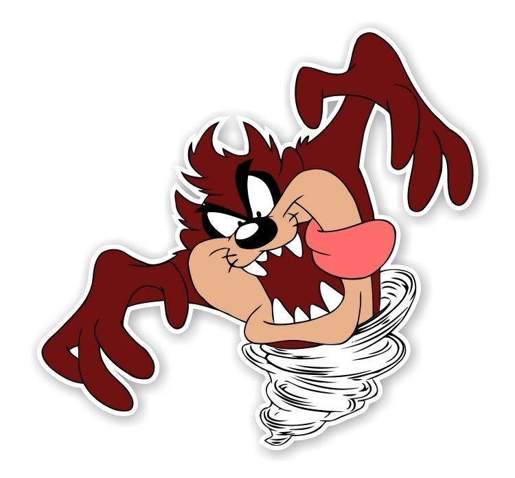 Taz Hurricane Decal / Sticker Die cut
