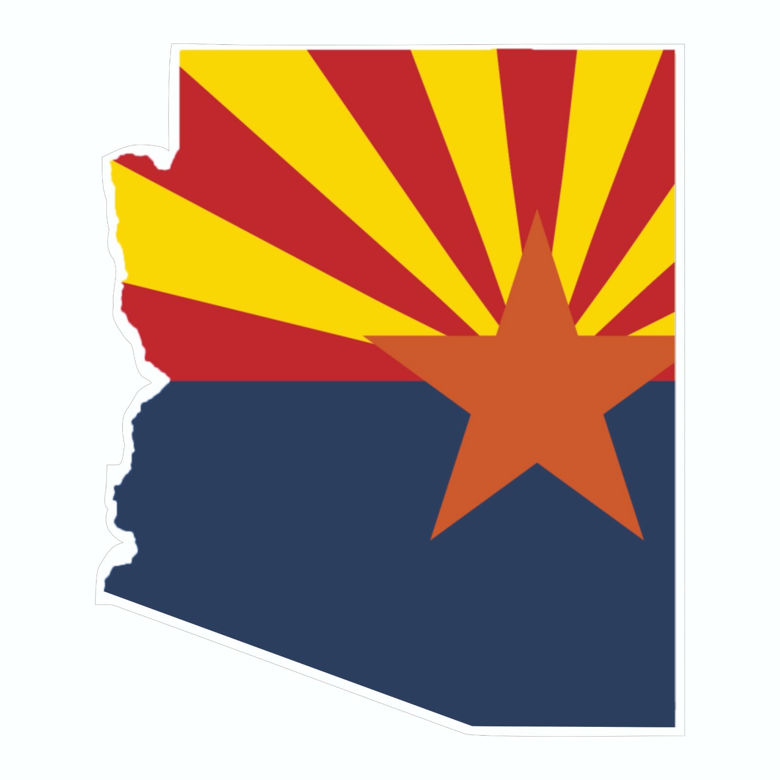 Arizona State Map Outline with Flag Sticker, Decal, Vacation Sticker