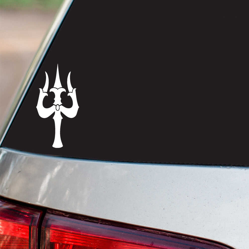 Trident of Shiva Sticker Hinduism Religious all chrome & regular vinyl colors