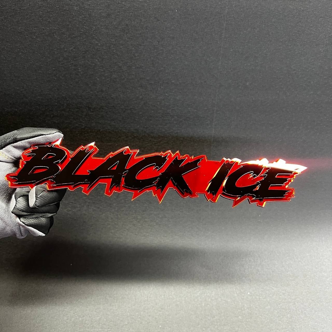 1PC BLACK ICE Custom 3D Text Car Badge Fender Emblem Tailgate Toolbox Decal