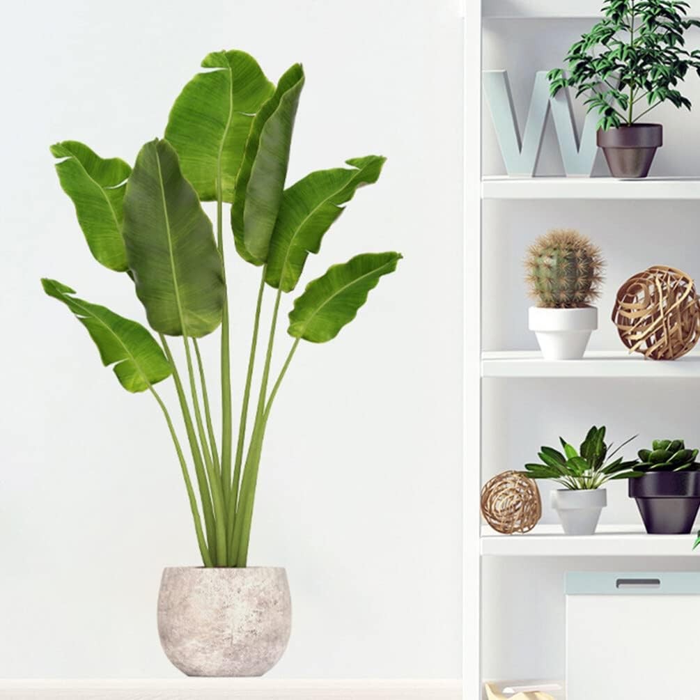 VOSAREA Green Plant Wall Decals 3D Potted Stickers 90X40CM,