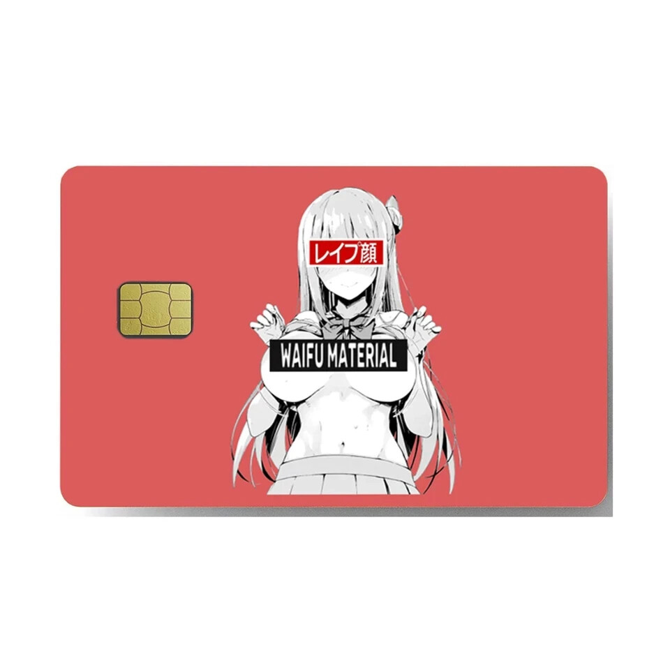 Credit Card Skins Waifu Material UV Sticker Card Skin Card Cover 2 pack