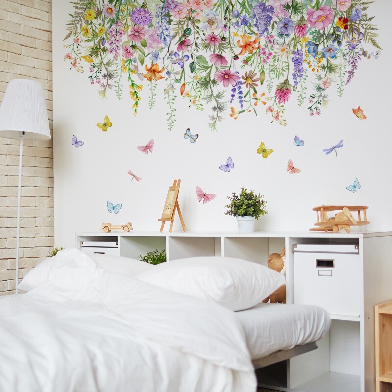Wall Stickers Clings Decals Home Decor PVC Floral Flower Butterfly Art Bedroom