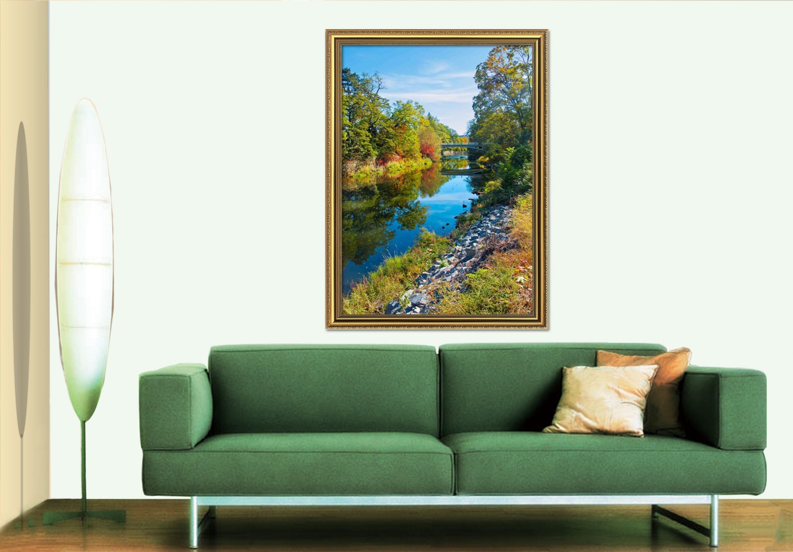 3D Forest River 65 Fake Framed Poster Home Decor Print Painting Unique Art