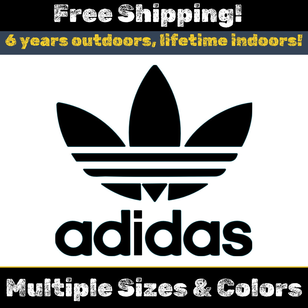 Adidas Logo Vinyl Decal – Laptop, Football, Tennis , Car, Soccer Sticker Window