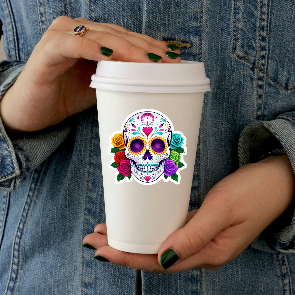 MEME SKULL STICKER Waterproof UV RESISTANT Vinyl Die Cut Glossy Matte POD