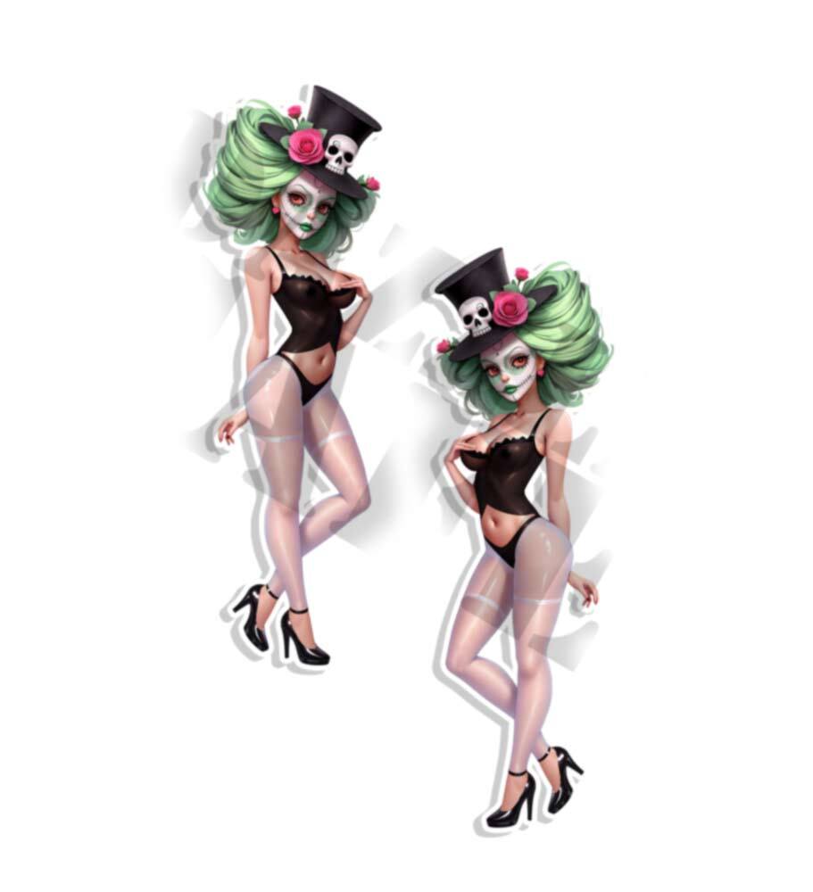Bayou Voodoo Day of the Dead Decals Pin Up Sexy Vinyl DECALS Vintage Stickers