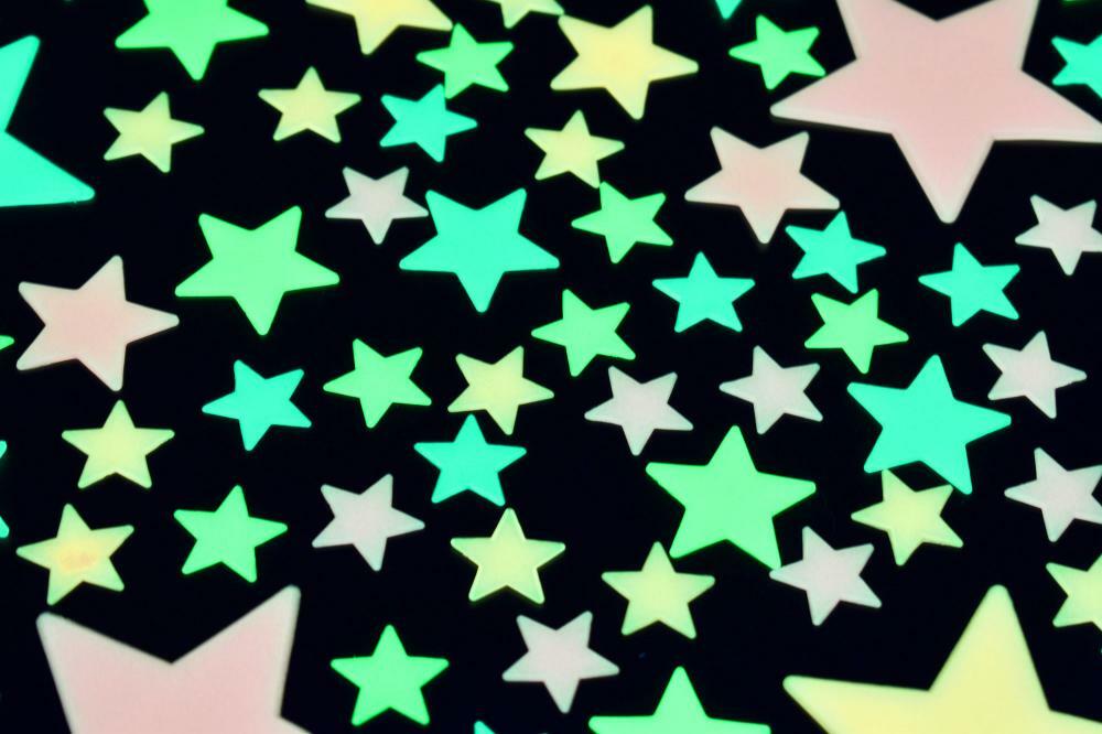 DirectGlow 100pc Multicolor Glow in the Dark Cosmic Stars Wall Ceiling Decor