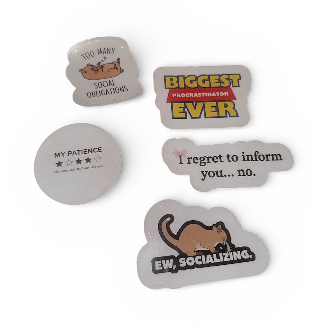 Funny Meme Sticker Pack | Waterproof Vinyl Stickers | Laminated Stickers