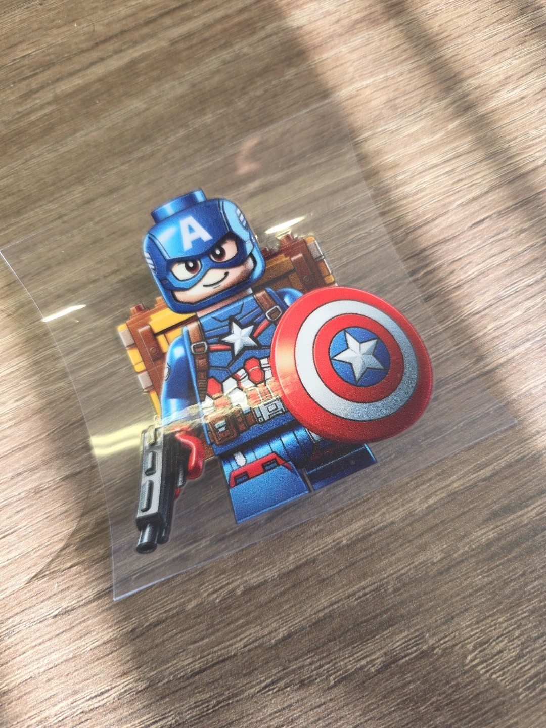 Lego Captain America Figurine UVDTF Decal Made In USA Waterproof