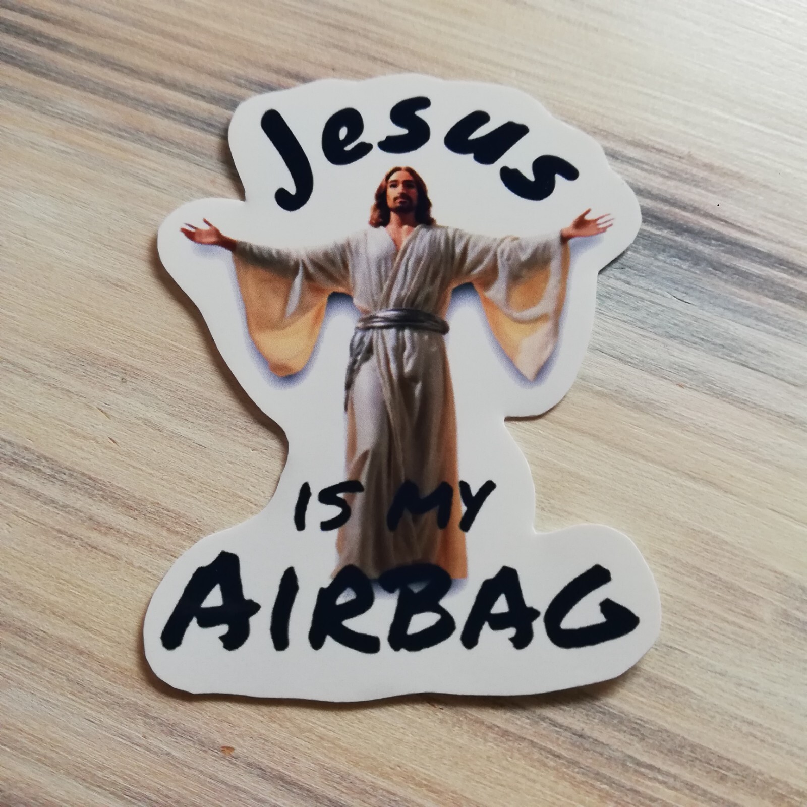 jesus is my airbag , sticker , sticker