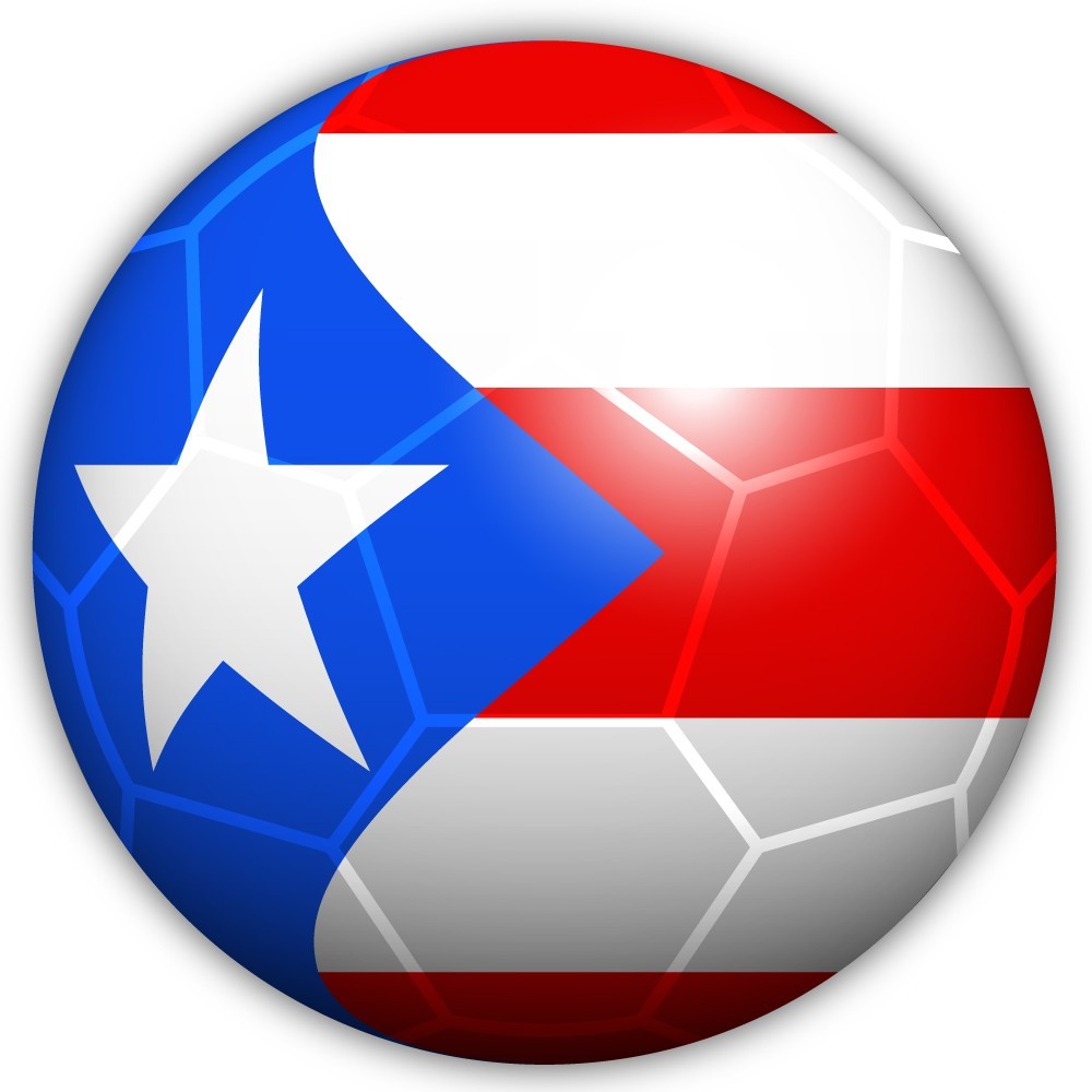 Puerto Rico Soccer Ball Round Shaped Flag Cut To Shape Vinyl Sticker
