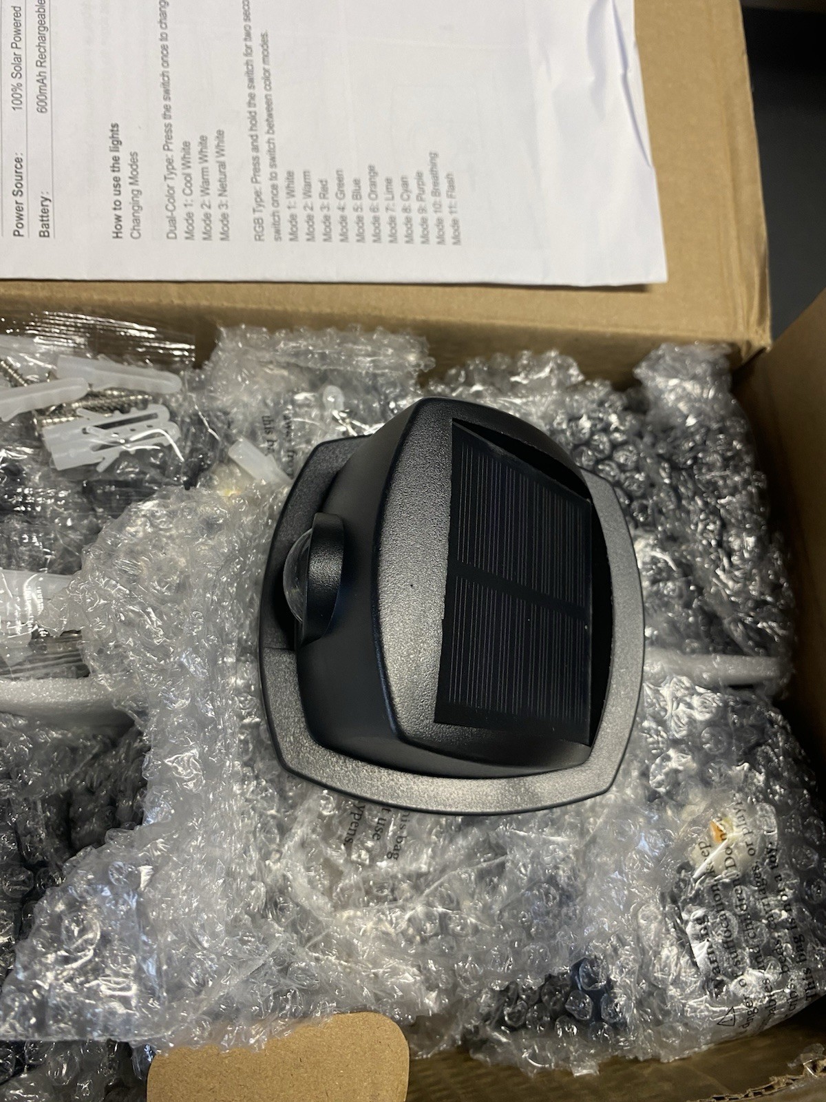 Solar Lights Outdoor Waterproof IP65, Solar Stair Lights Outdoor for Fence, Deck