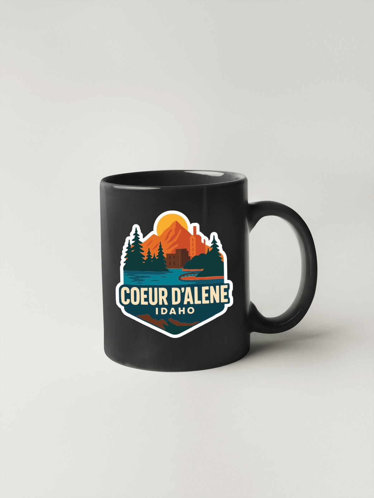 Coeur d'Alene Sticker Decal Vinyl Die-Cut City Skyline Landmark Design