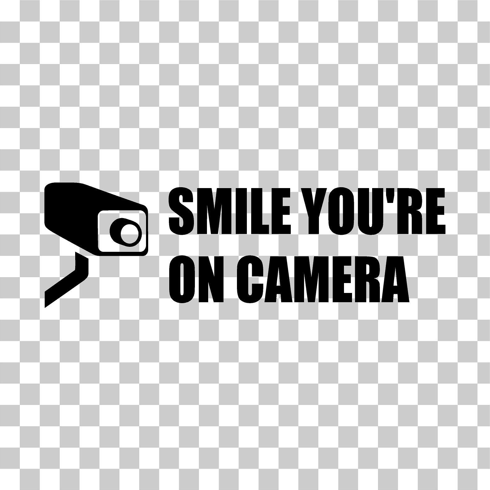 Smile You're On Camera Video Security Custom Vinyl Sticker / Decal