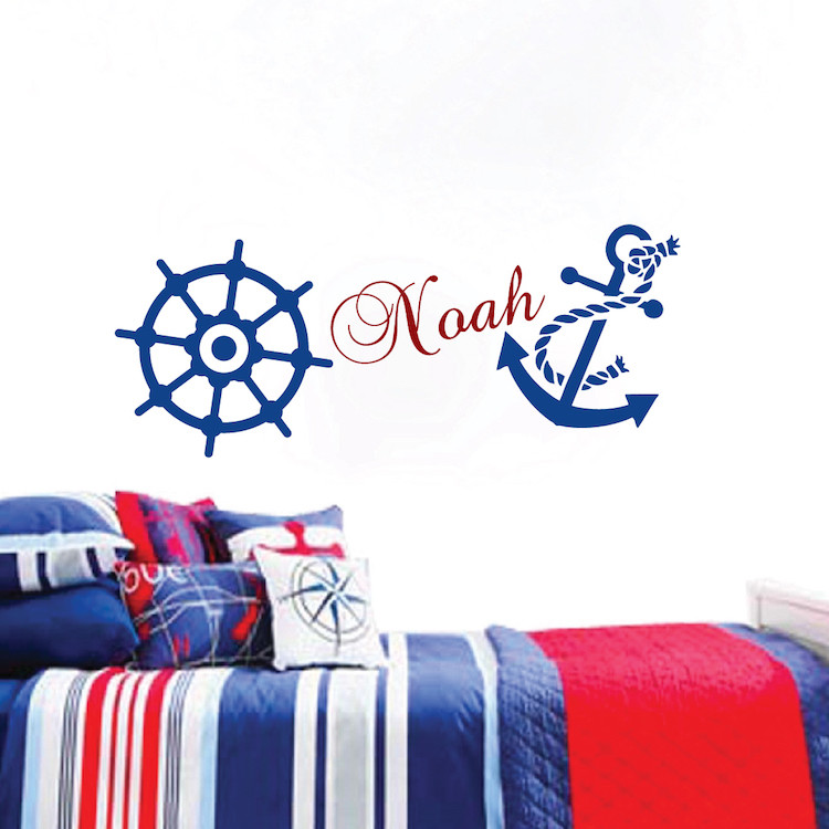 Custom Sail Wall Decal Nautical Room Personalized Self Adhesive Sticker, b67