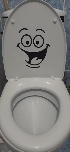Funny Smile Bathroom Wall Stickers Toilet Home Decoration Waterproof Wall Decals