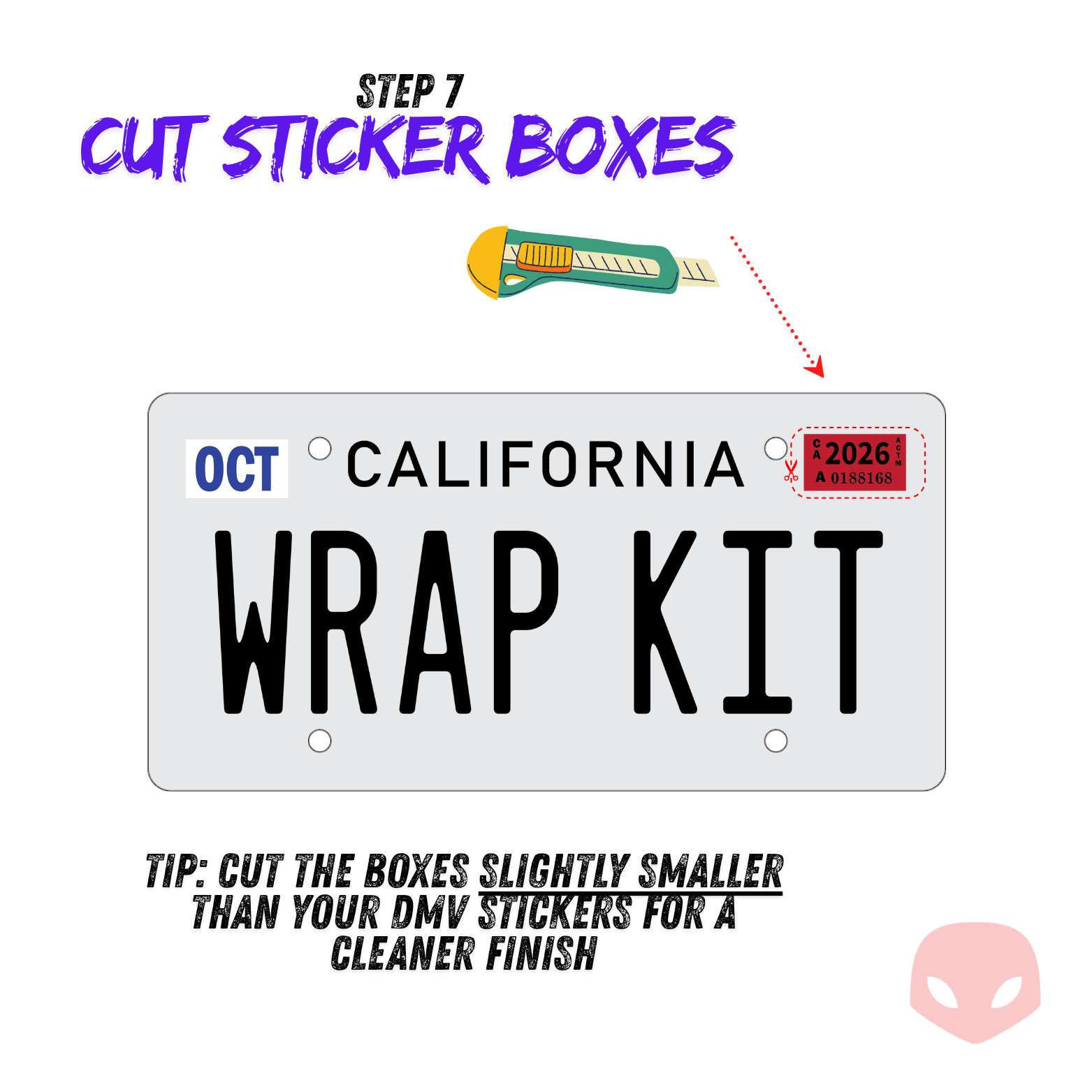 Black LEGACY Reflective California Plate Wrap DIY Kit