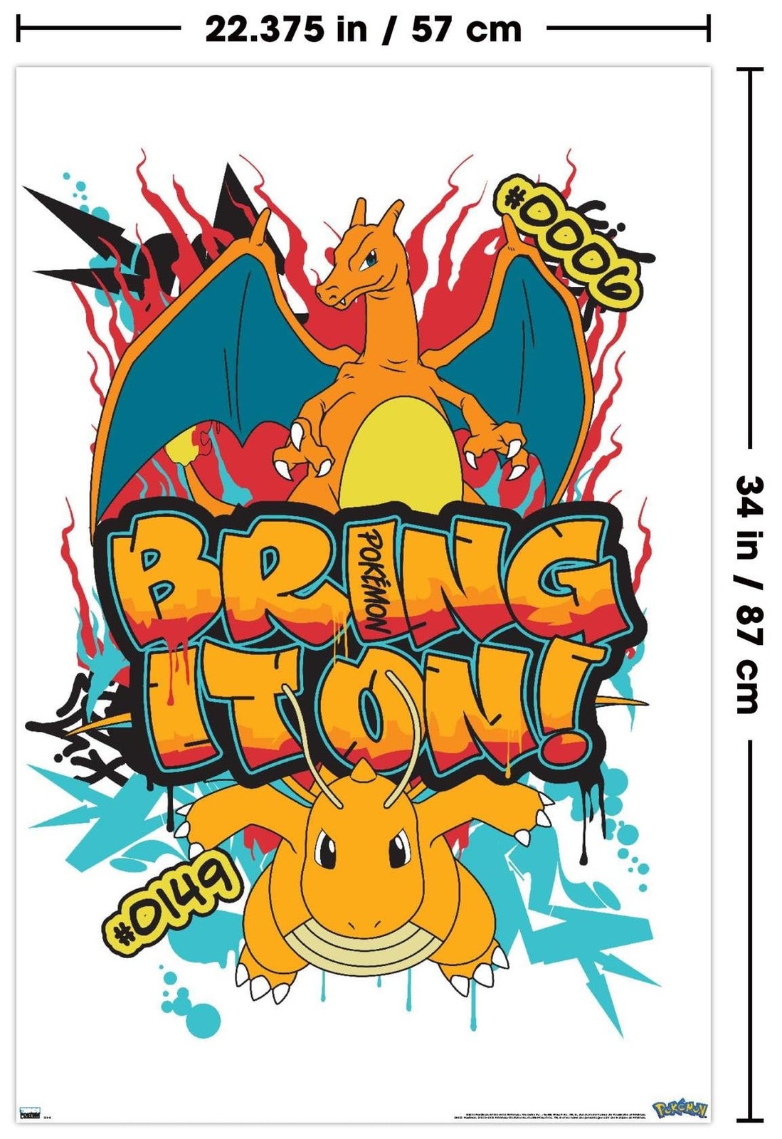 Pokémon: Graffiti – Bring It On Wall Poster, 34L" x 22.4W", Unframed Versio