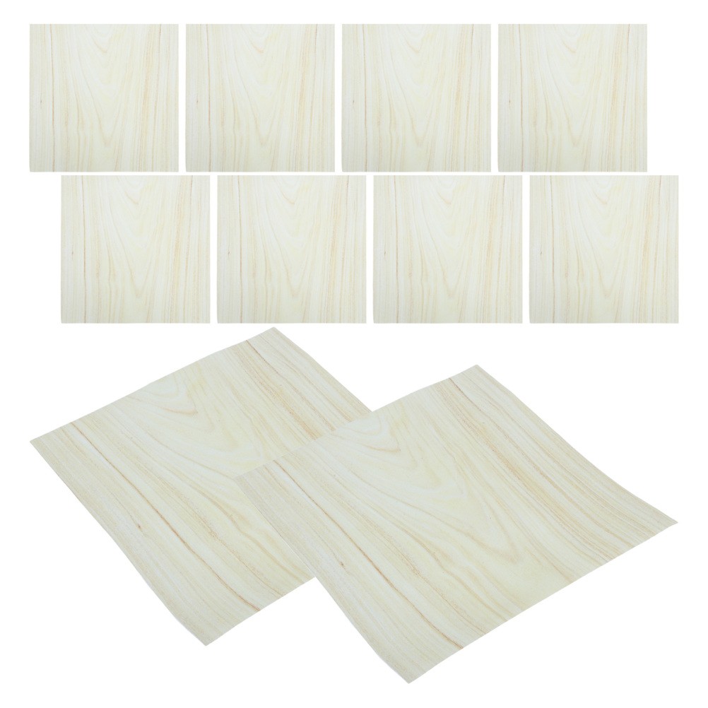 10 Pcs Wood Grain Tile Stickers Peel and Wall Adhesive Backsplash