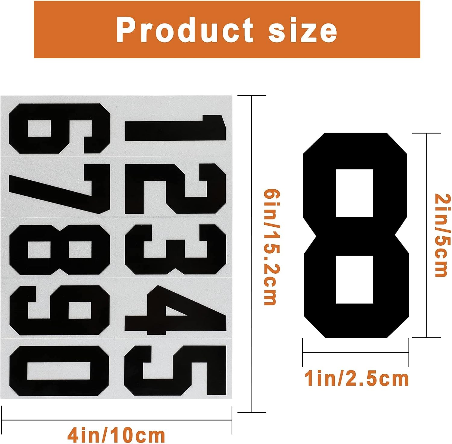 100 Piece Reflective Mailbox Number Stickers, Self Adhesive Reflective Capital L