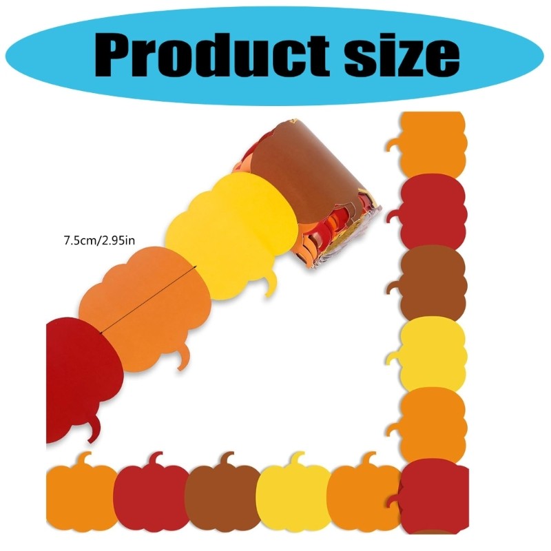 32.8ft Pumpkin Border Trim Sticker for Chalkboards Notice Board Decoration