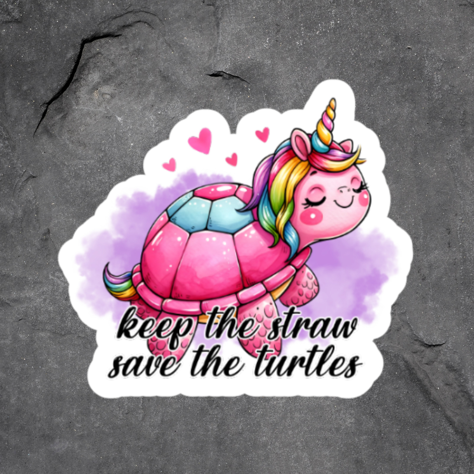 Turtle Sticker Vinyl Decal Save The Turtles Keep The Straw Eco Friendly
