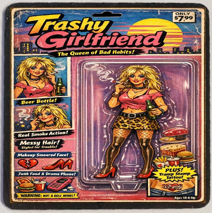 Action Figure Funny Trashy Girlfriend Refrigerator Magnet M279