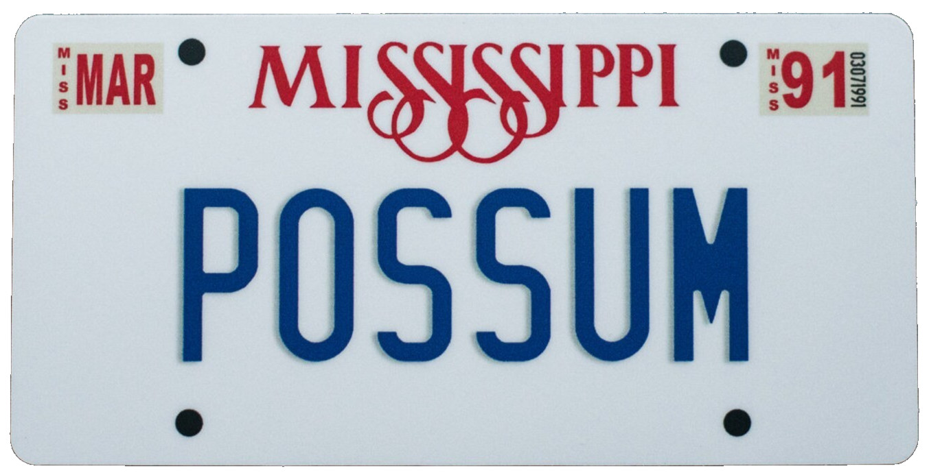 PHISH Possum Mississippi License Plate Sticker *NEW* 5" x 2-1/2"