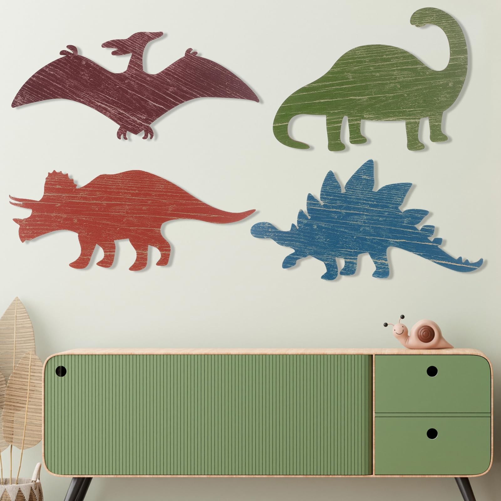 Dinosaur Wall Decors Wooden Boys Dinosaur Nursery Playroom Baby Shower Wall A…