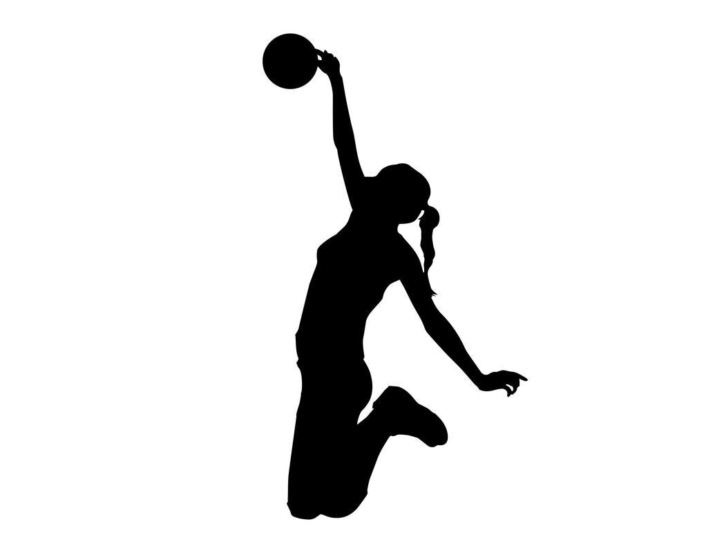 ND141 Volleyball Player Spiking Ball With Right Hand Decal Sticker | 5.5-Inches
