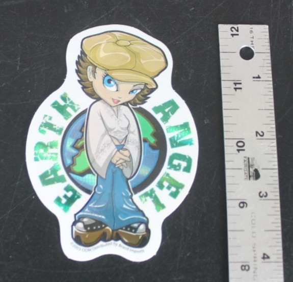 Earth Angel 2003 Y2K ODM Brand Imports Prism Holo Girl Power Vending Sticker