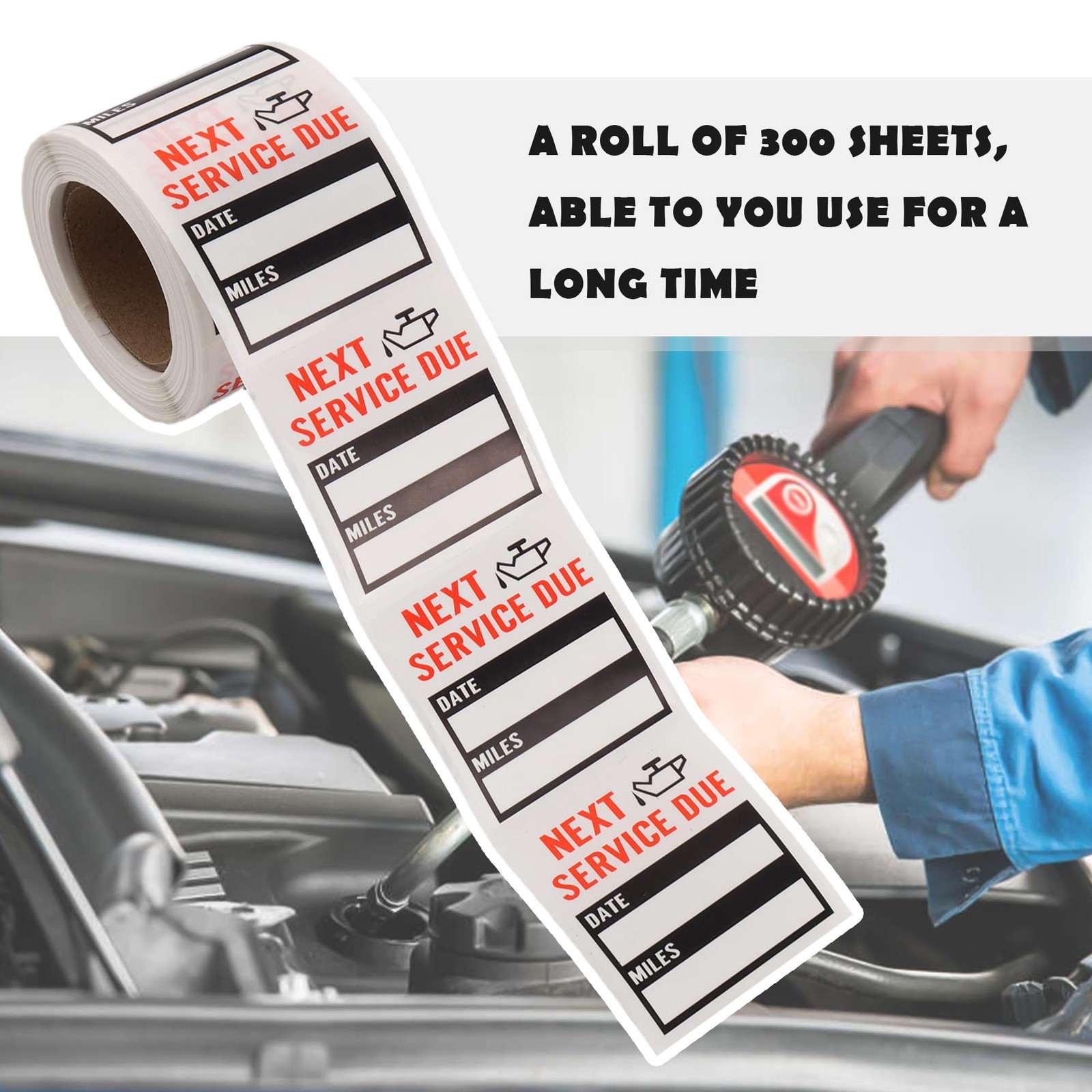300PCS Car Oil Change Stickers for Windshield,Next Service Due Sticker,2"x2" …