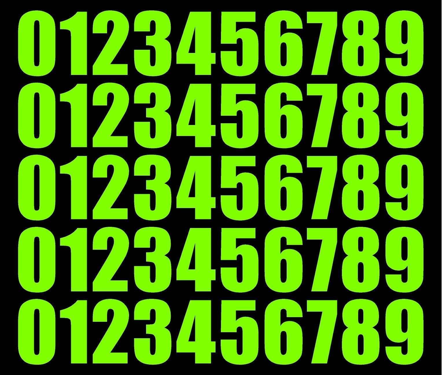 0 1 2 3 Numbers Die Cut Vinyl Decals Waterproof Many Colors and Sizes