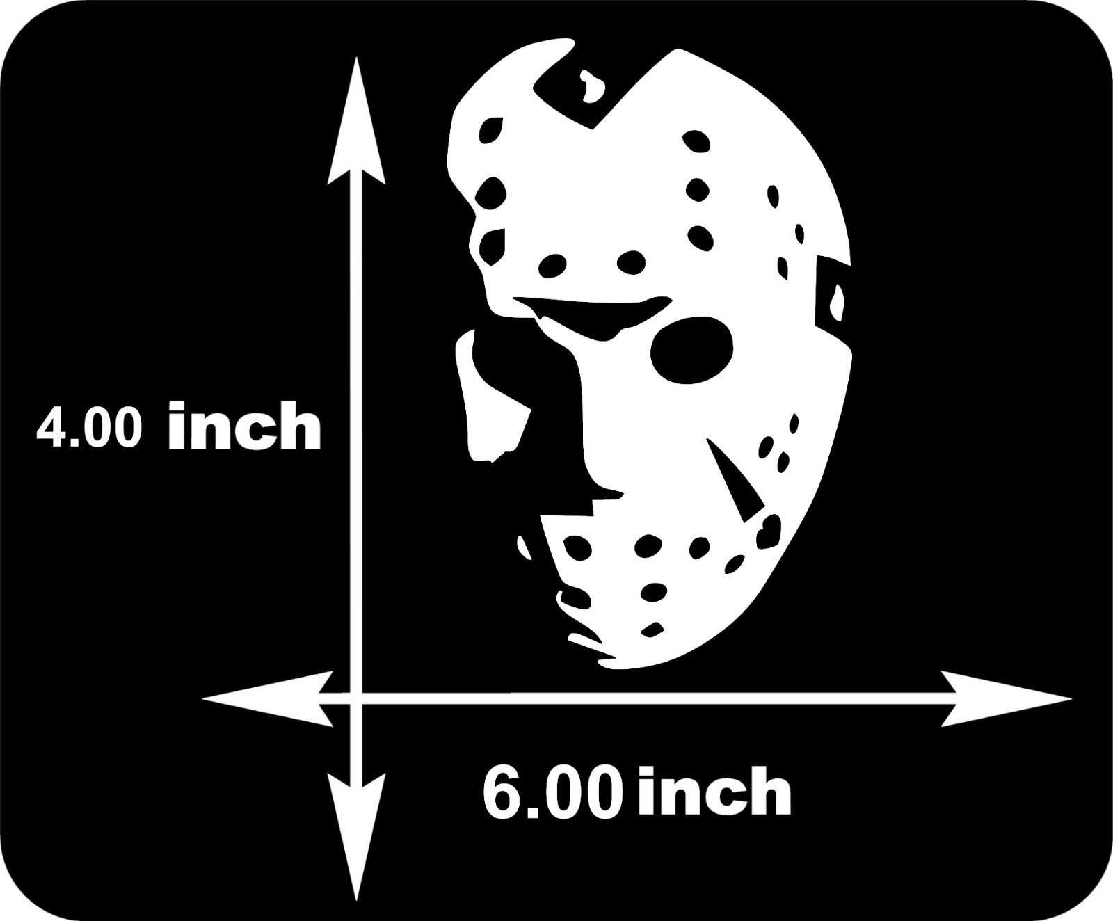 JASON MASK Friday the 13th Vinyl Decal Car Wall Window Sticker 6" x 4"